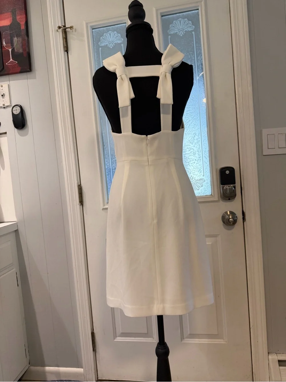 Club Monaco White Square Neck Bow Back Sheath Dress Size 2